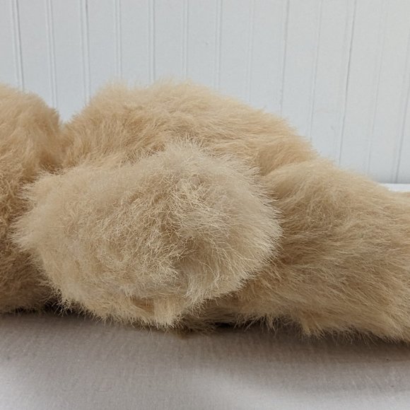 Vintage Scruffy Beige Teddy Bear Plush Stuffed Animal Fully Jointed 18" Blonde - Picture 9 of 11